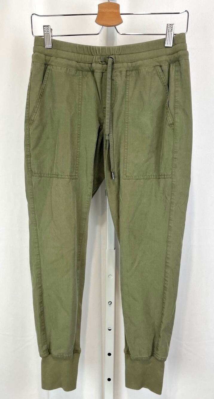 CABI Marathon Jogger Pants 3747 Pull On Drawstring Pockets Cotton Blend Green XS